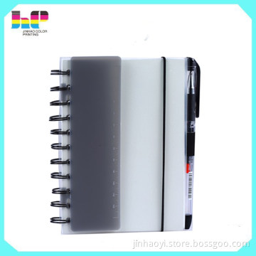 custom design PVC hardcover notebook printing with a pen